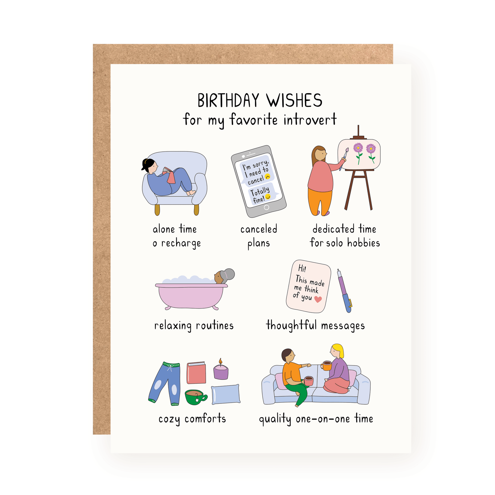 Kwohtations - Introvert Birthday Wishes Card - Dear John