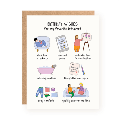 Kwohtations - Introvert Birthday Wishes Card - Dear John