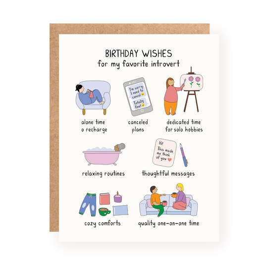 Kwohtations - Introvert Birthday Wishes Card - Dear John