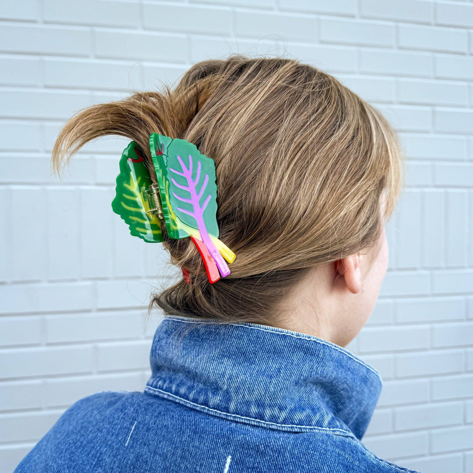 Large Rainbow Chard Hair Claw Clip - Dear John