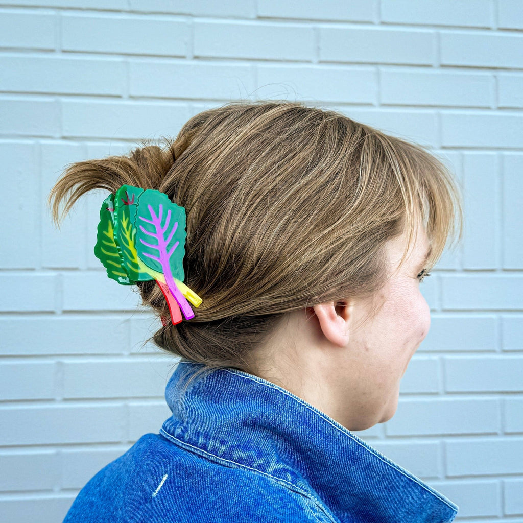 Large Rainbow Chard Hair Claw Clip - Dear John