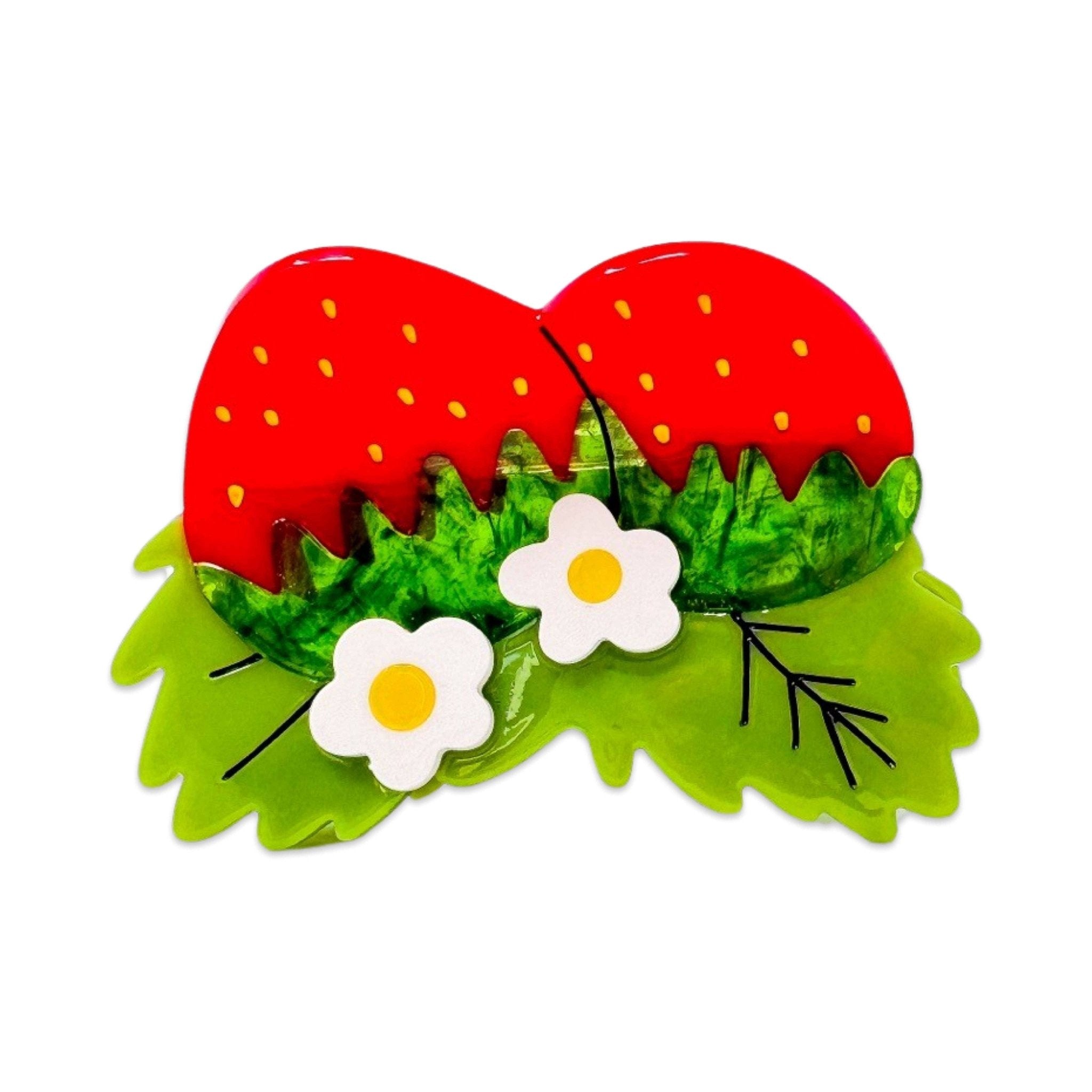 Large Strawberries and Flowers Hair Claw Clip - Dear John