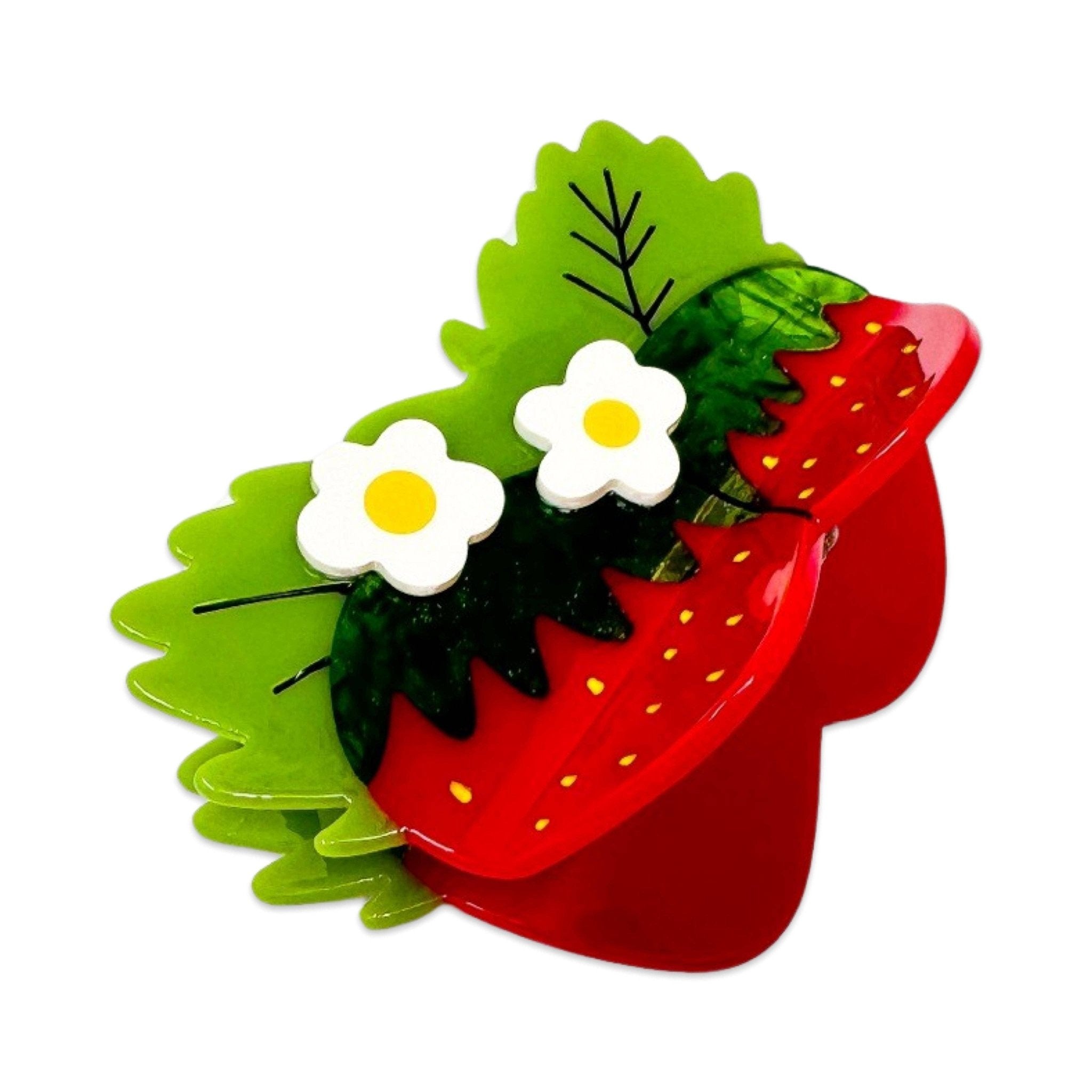Large Strawberries and Flowers Hair Claw Clip - Dear John