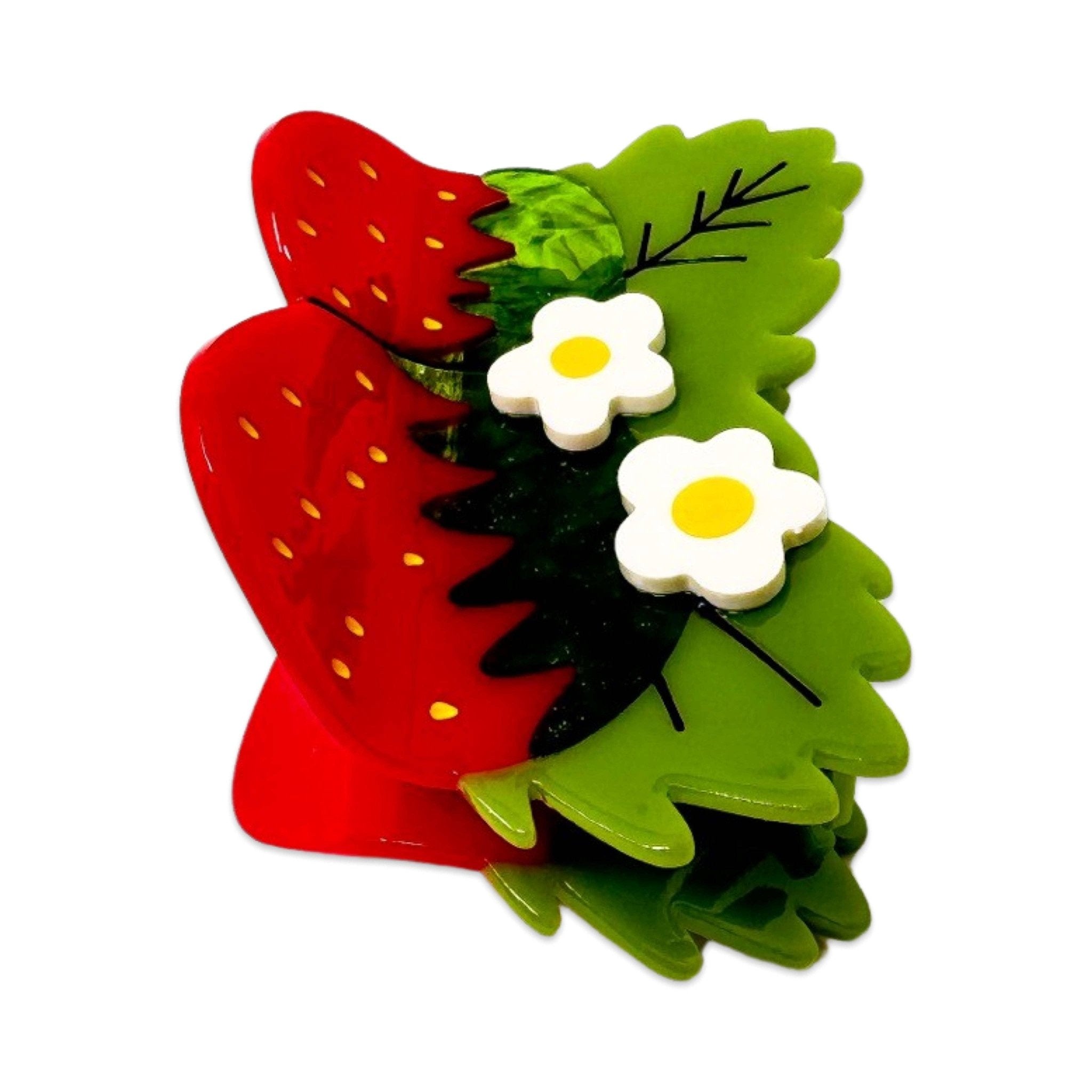 Large Strawberries and Flowers Hair Claw Clip - Dear John