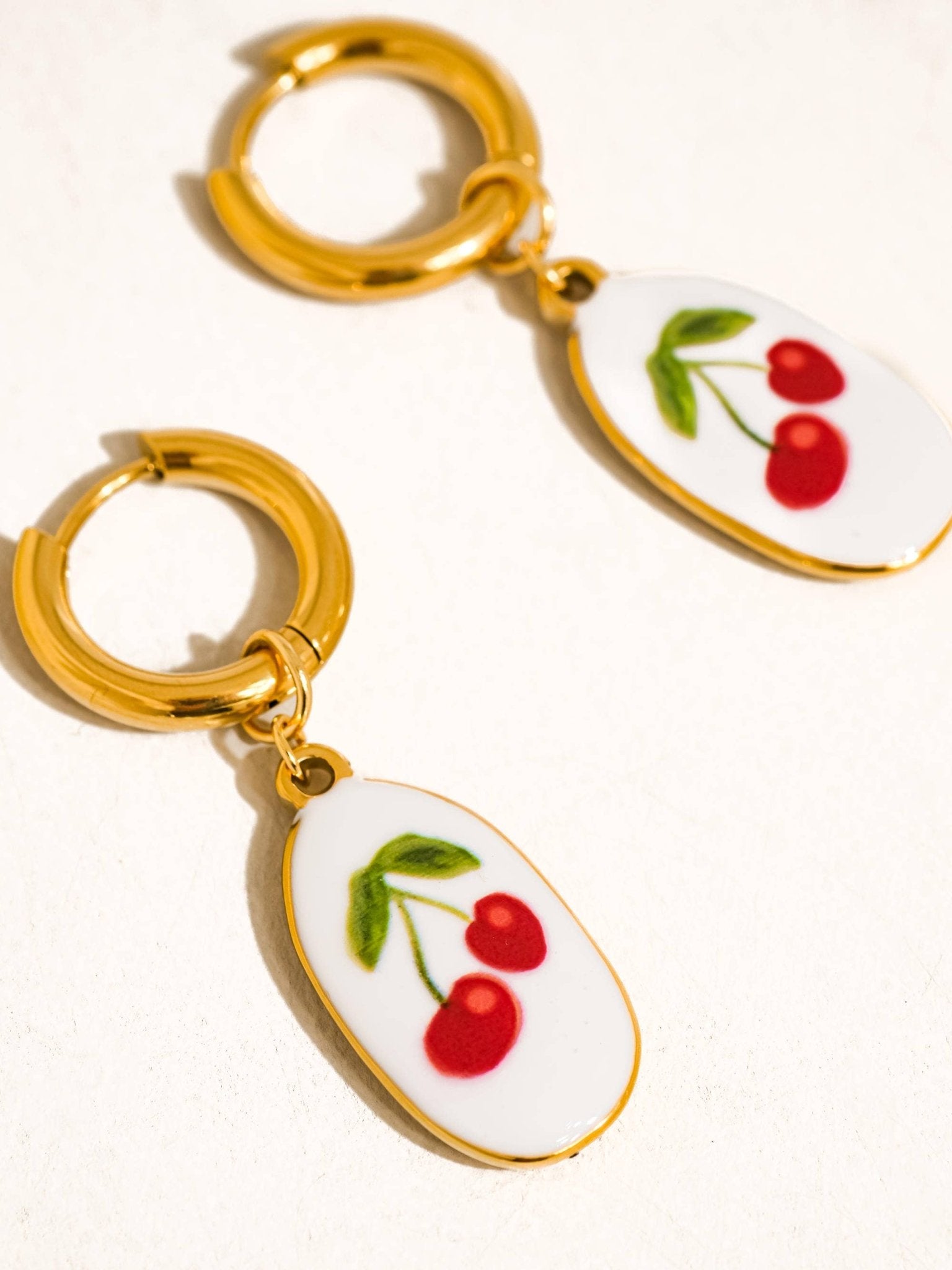 Larmes 18K Gold Non - Tarnish Vintage Cherry Dangle Earring - Dear John