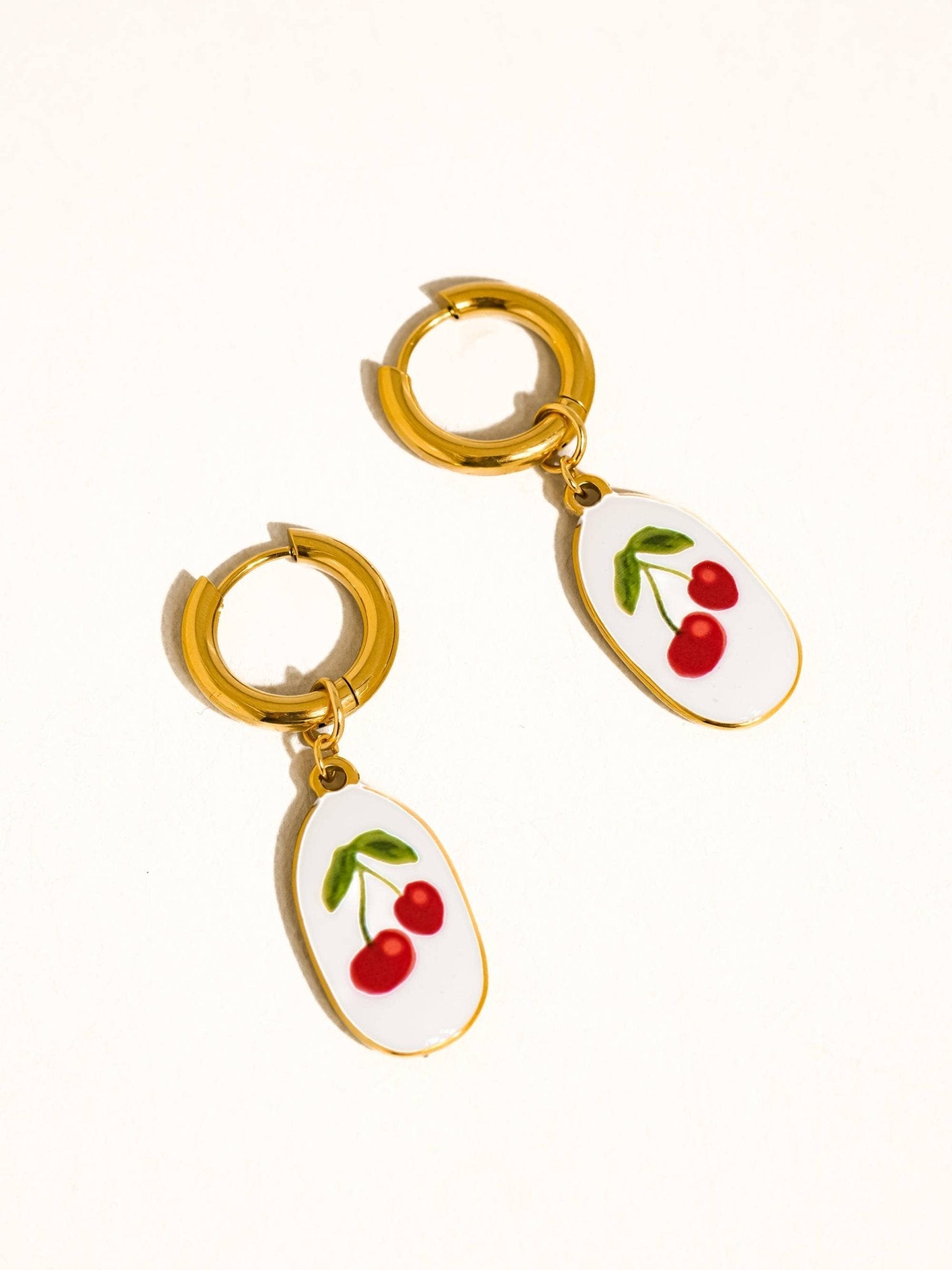 Larmes 18K Gold Non - Tarnish Vintage Cherry Dangle Earring - Dear John