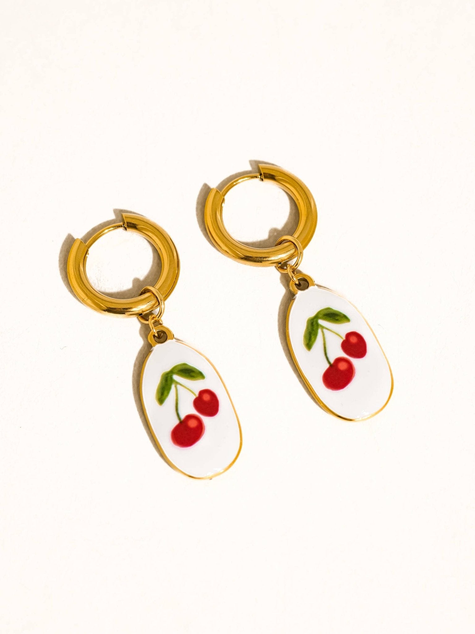 Larmes 18K Gold Non - Tarnish Vintage Cherry Dangle Earring - Dear John