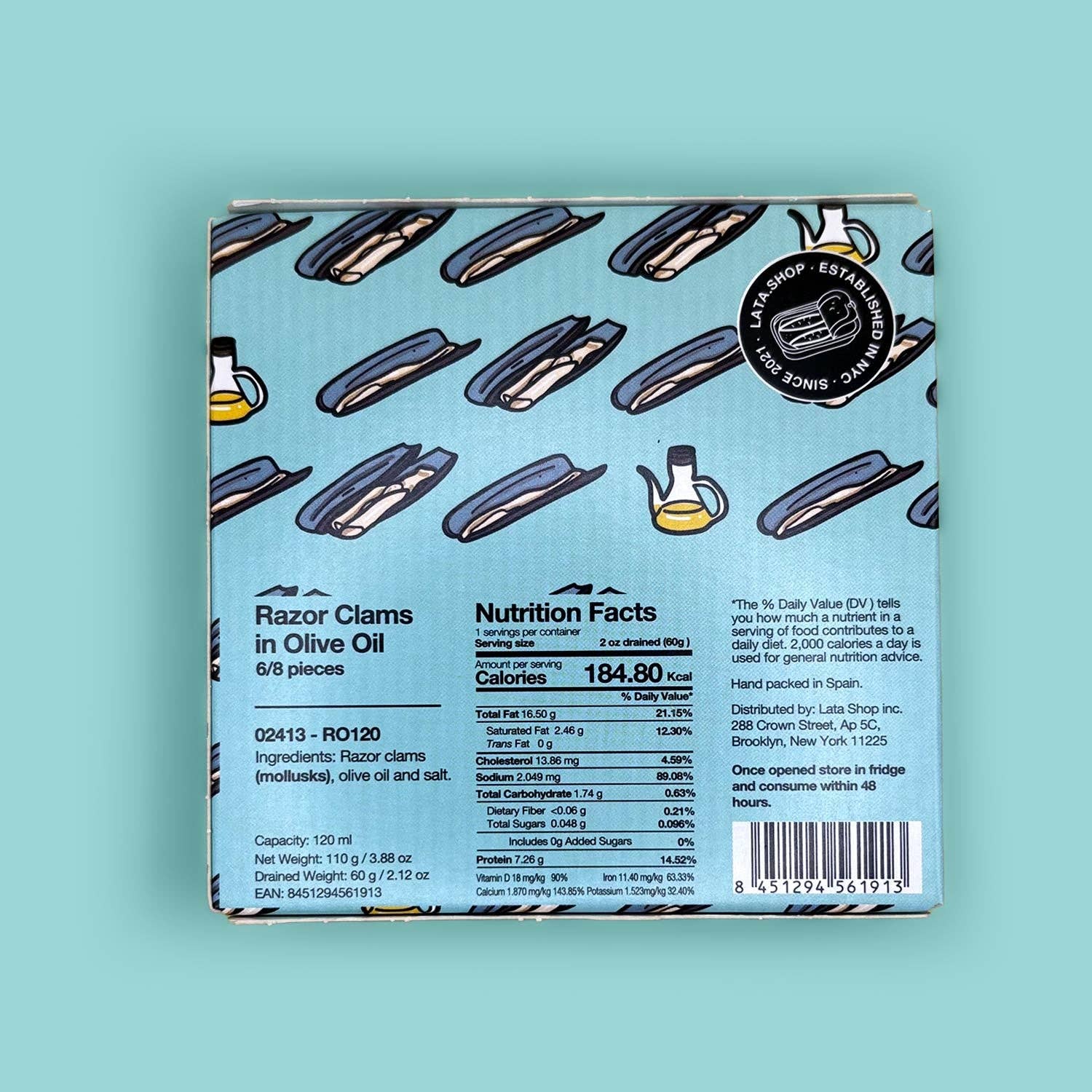 Lata Razor Clams in Olive Oil - Dear John