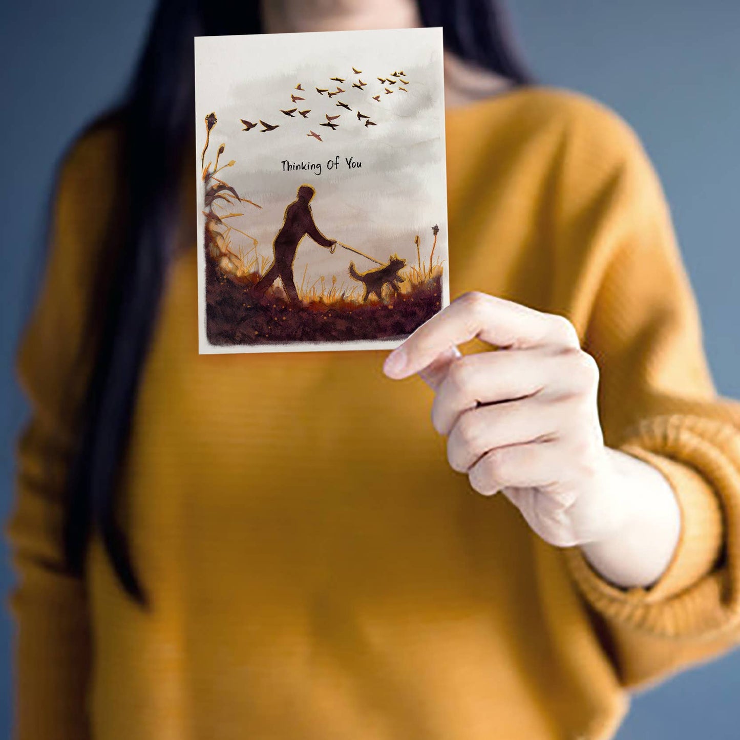 Liyana Studio - Dog Walk Sunset - Sympathy Card - Dear John