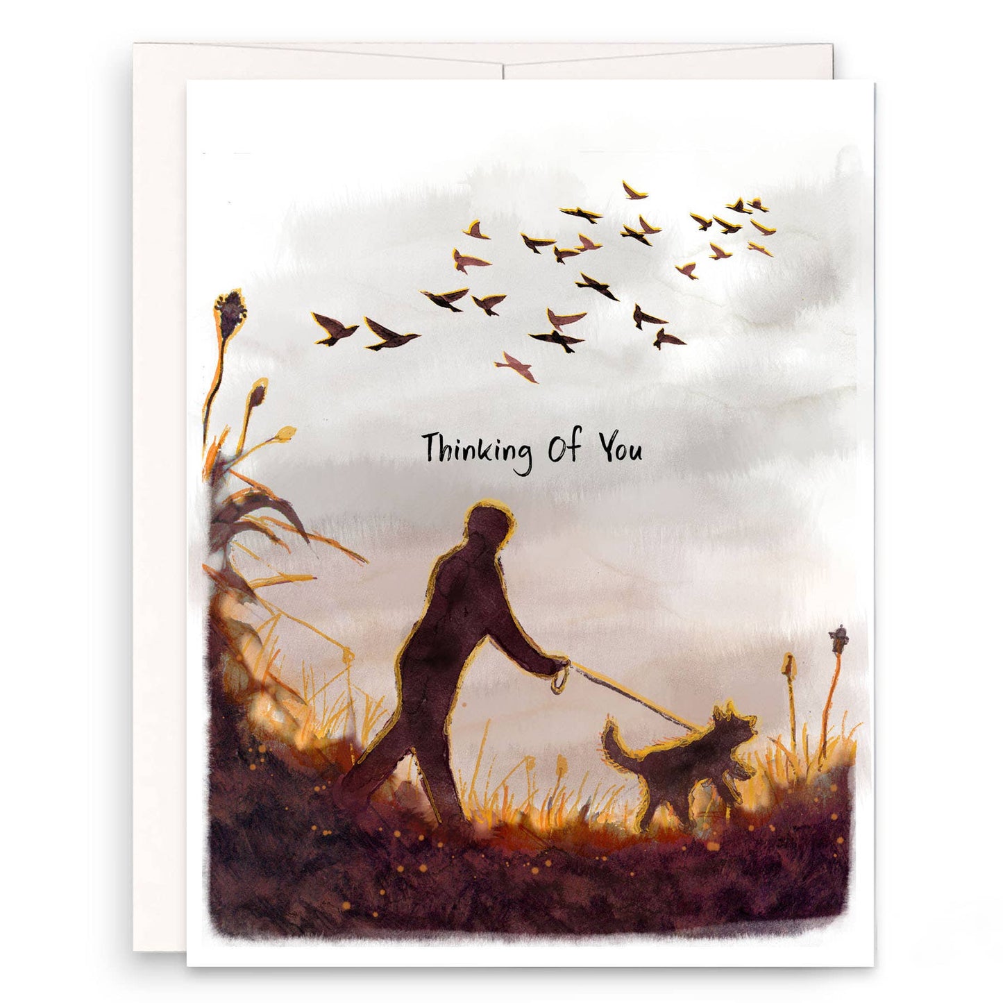 Liyana Studio - Dog Walk Sunset - Sympathy Card - Dear John