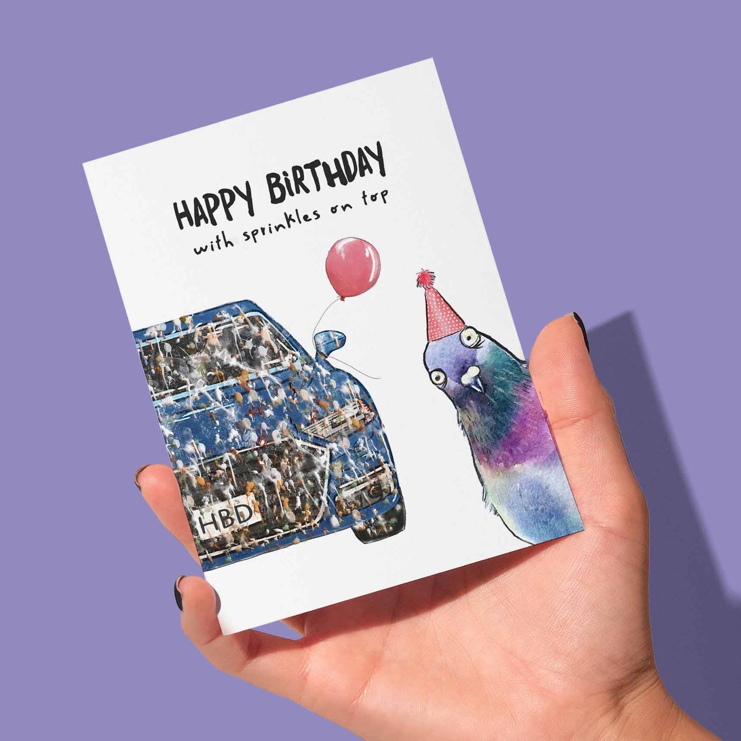 Liyana Studio - Pigeon Birthday Sprinkle - Funny Birthday Card - Dear John