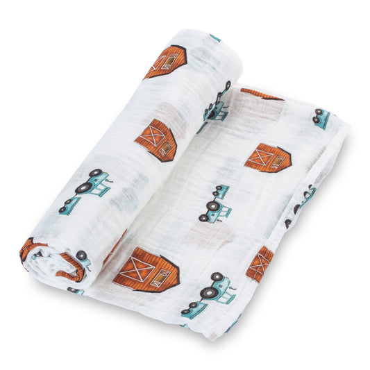 LollyBanks - Baby Muslin Swaddle Blanket 47x47 How We Roll - Dear John