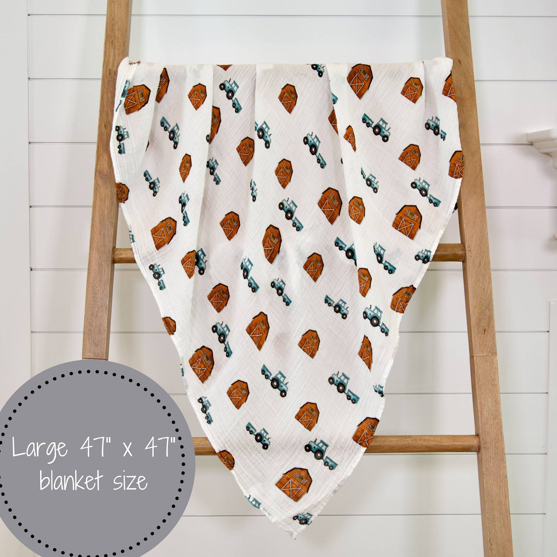 LollyBanks - Baby Muslin Swaddle Blanket 47x47 How We Roll - Dear John