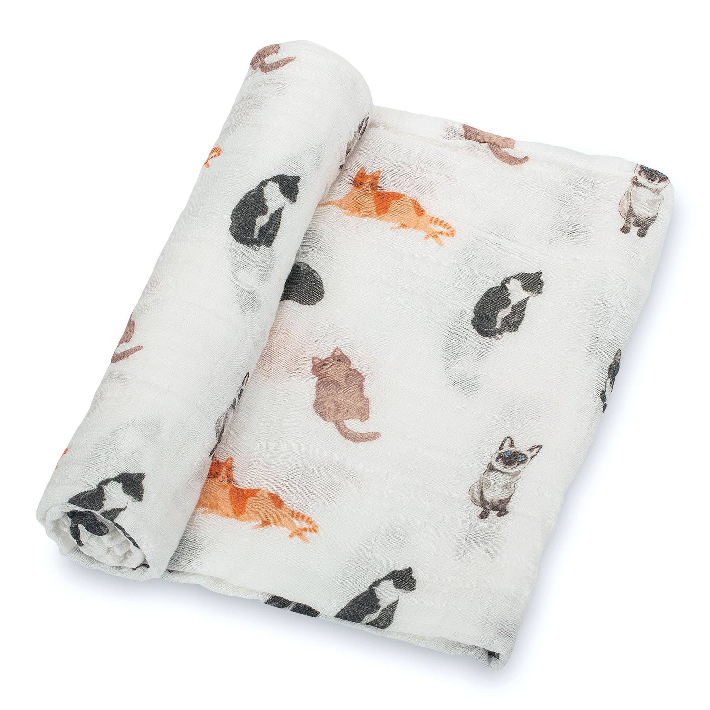 LollyBanks - Baby Muslin Swaddle Blanket 47x47 Purr-fect - Dear John