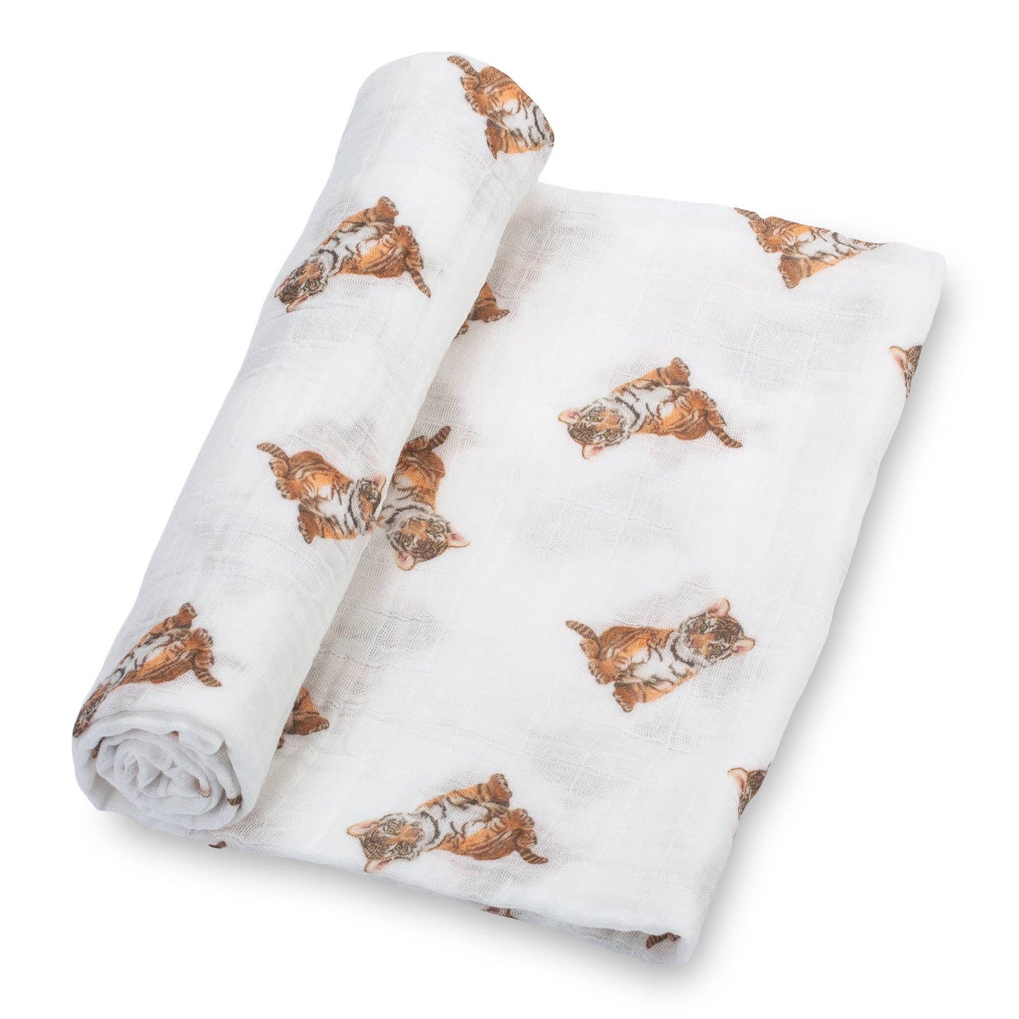 LollyBanks - Baby Muslin Swaddle Blanket 47x47 Tiger Cub - Dear John