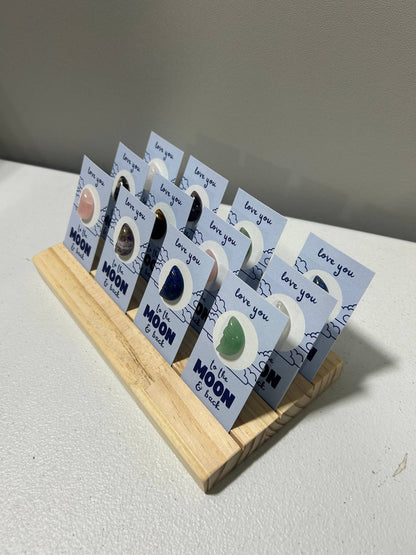 "Love You to the MOON & Back" Mini Crystal Greeting Card - Crystals & Stones - Dear John