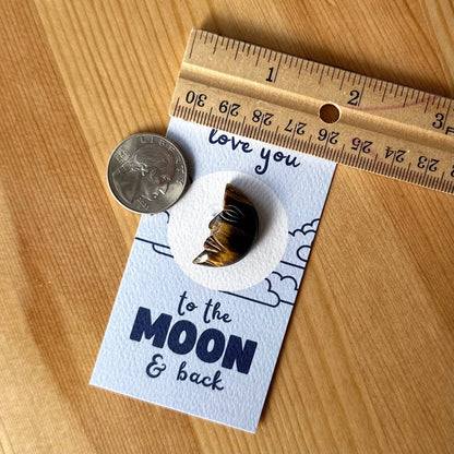 "Love You to the MOON & Back" Mini Crystal Greeting Card - Crystals & Stones - Dear John