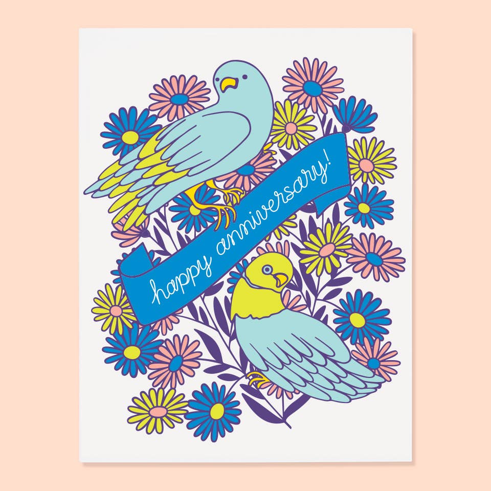 Lovebirds Anniversary Card - Dear John