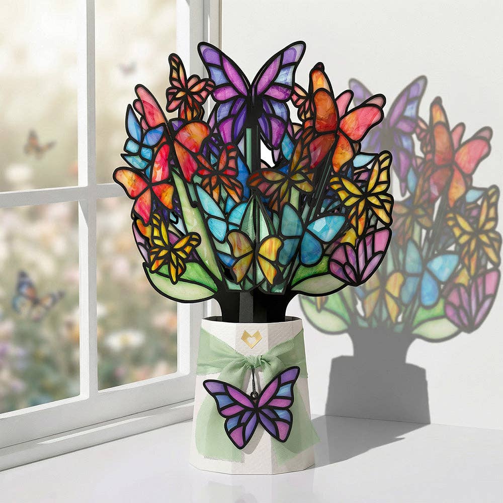 Lovepop Cards - Butterfly Brilliance Suncatcher Bouquet 12x8.5" - Dear John