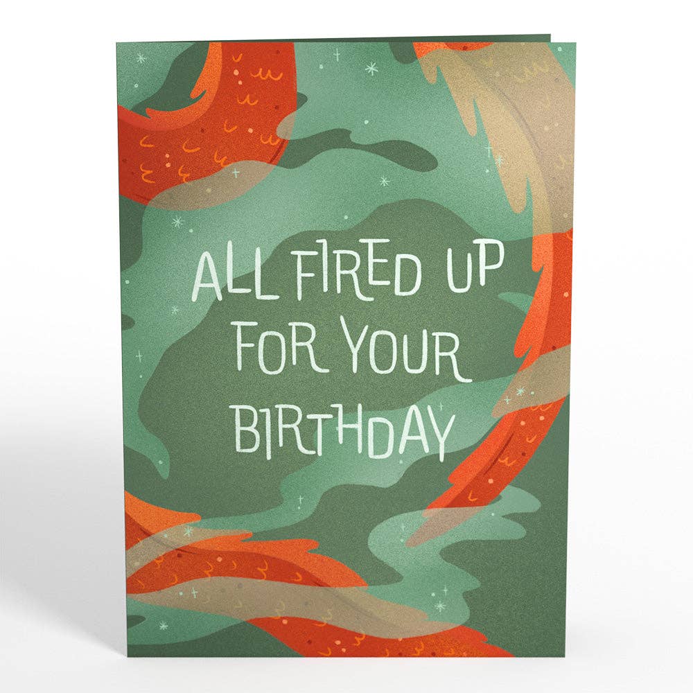 Lovepop Cards - Fired Up for Your Birthday Dragon 5*7" Pop-Up Card - Dear John