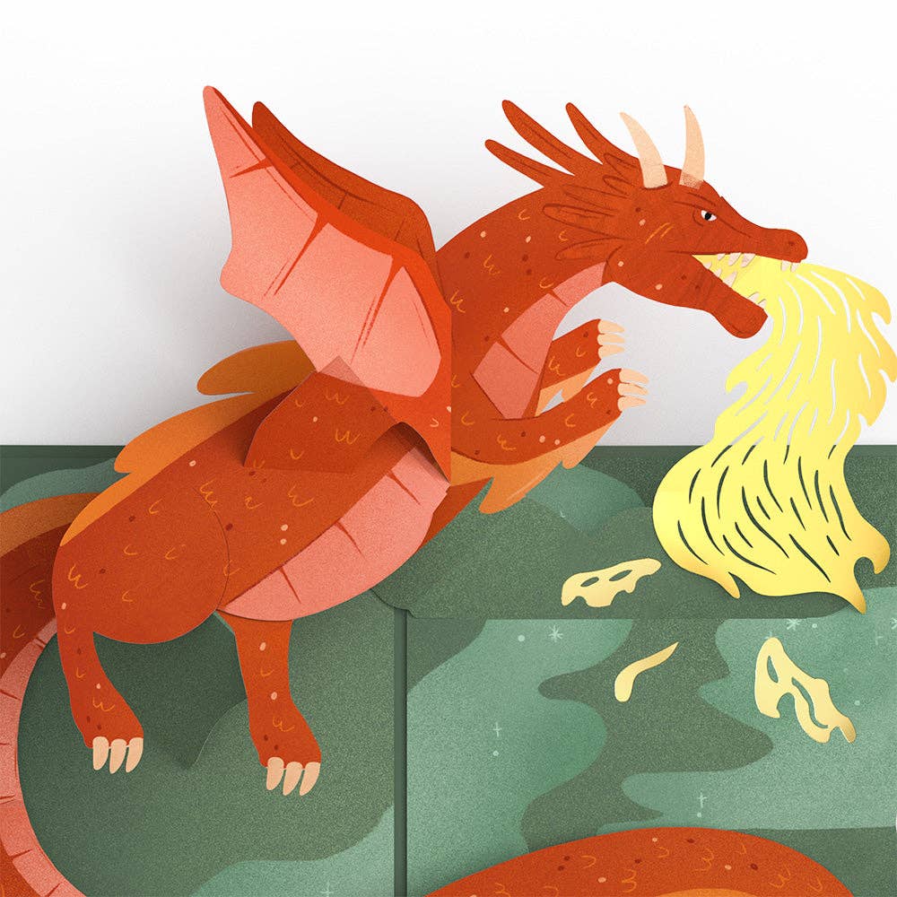 Lovepop Cards - Fired Up for Your Birthday Dragon 5*7" Pop-Up Card - Dear John