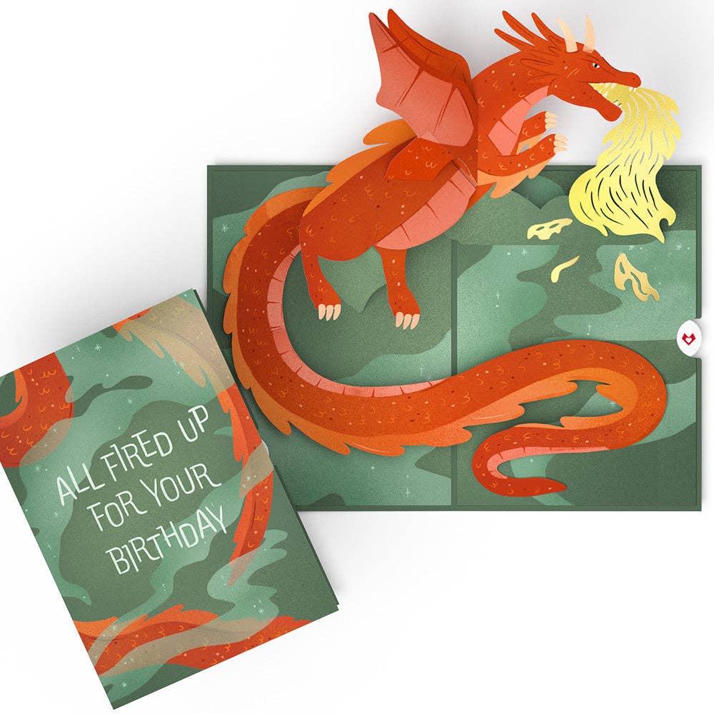 Lovepop Cards - Fired Up for Your Birthday Dragon 5*7" Pop-Up Card - Dear John