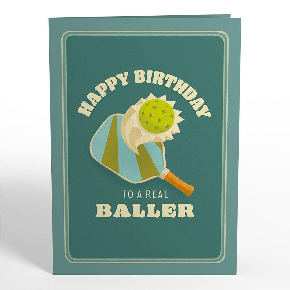 Lovepop Cards - Pickleball Birthday Baller Pop-up Card 5x7", Game Day - Dear John