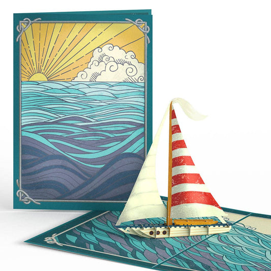 Lovepop Cards - Sailboat on the Horizon Pop-Up Card 5x7" - Dear John