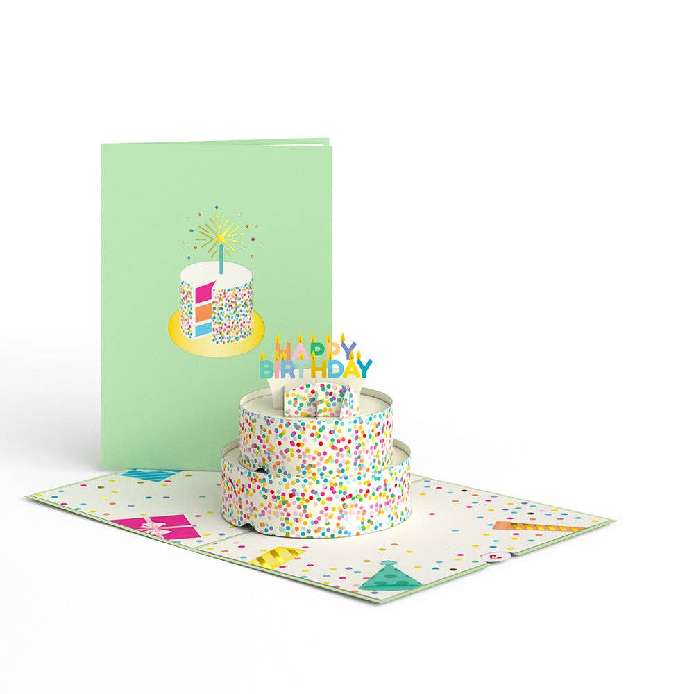 Lovepop Cards - Sprinkles Birthday Cake Pop-up Card, 5x7" Birthday Cards - Dear John
