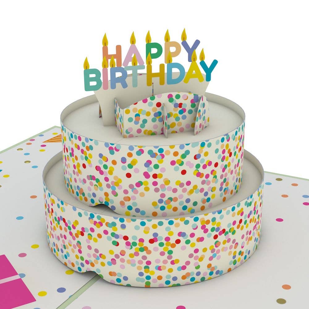 Lovepop Cards - Sprinkles Birthday Cake Pop-up Card, 5x7" Birthday Cards - Dear John