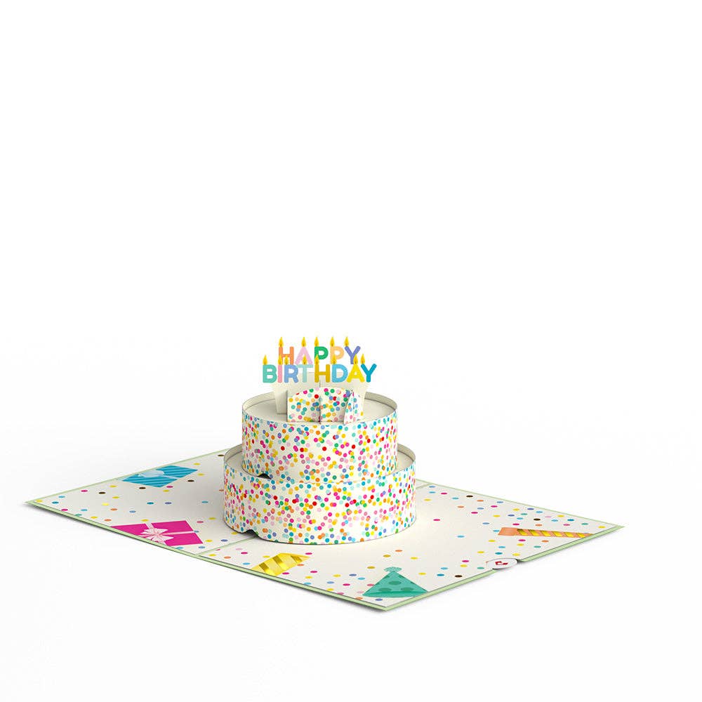 Lovepop Cards - Sprinkles Birthday Cake Pop-up Card, 5x7" Birthday Cards - Dear John