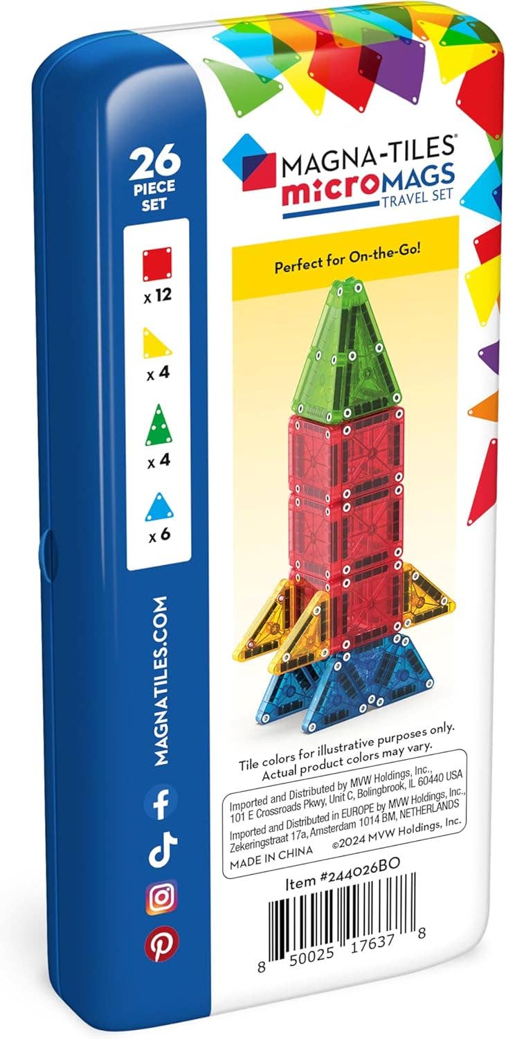 Magna-Tiles - Magna-Tiles MicroMAGS 26-Piece Travel Set - Dear John