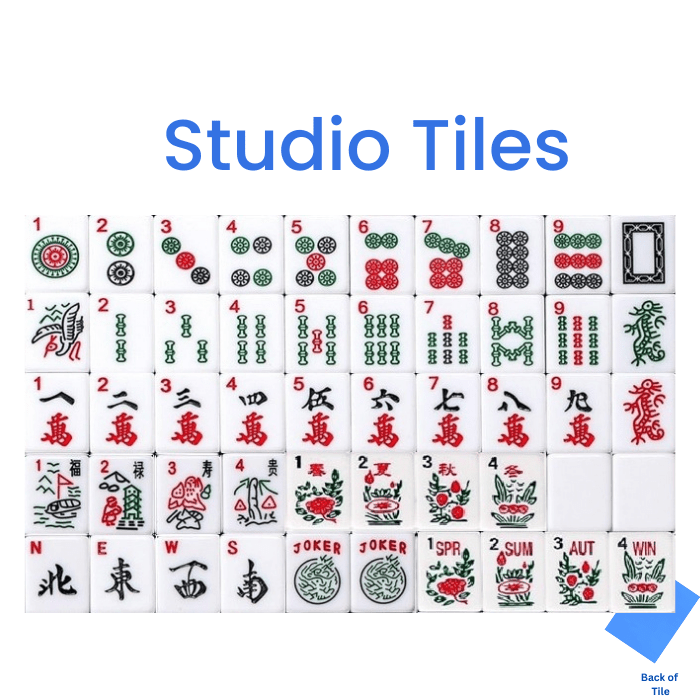 Mahjong Studios - Blue Mahjong Tiles Bundle – American Mahjong 166 Tiles, Studio Tiles Clear Racks Midnight Luxe - Dear John