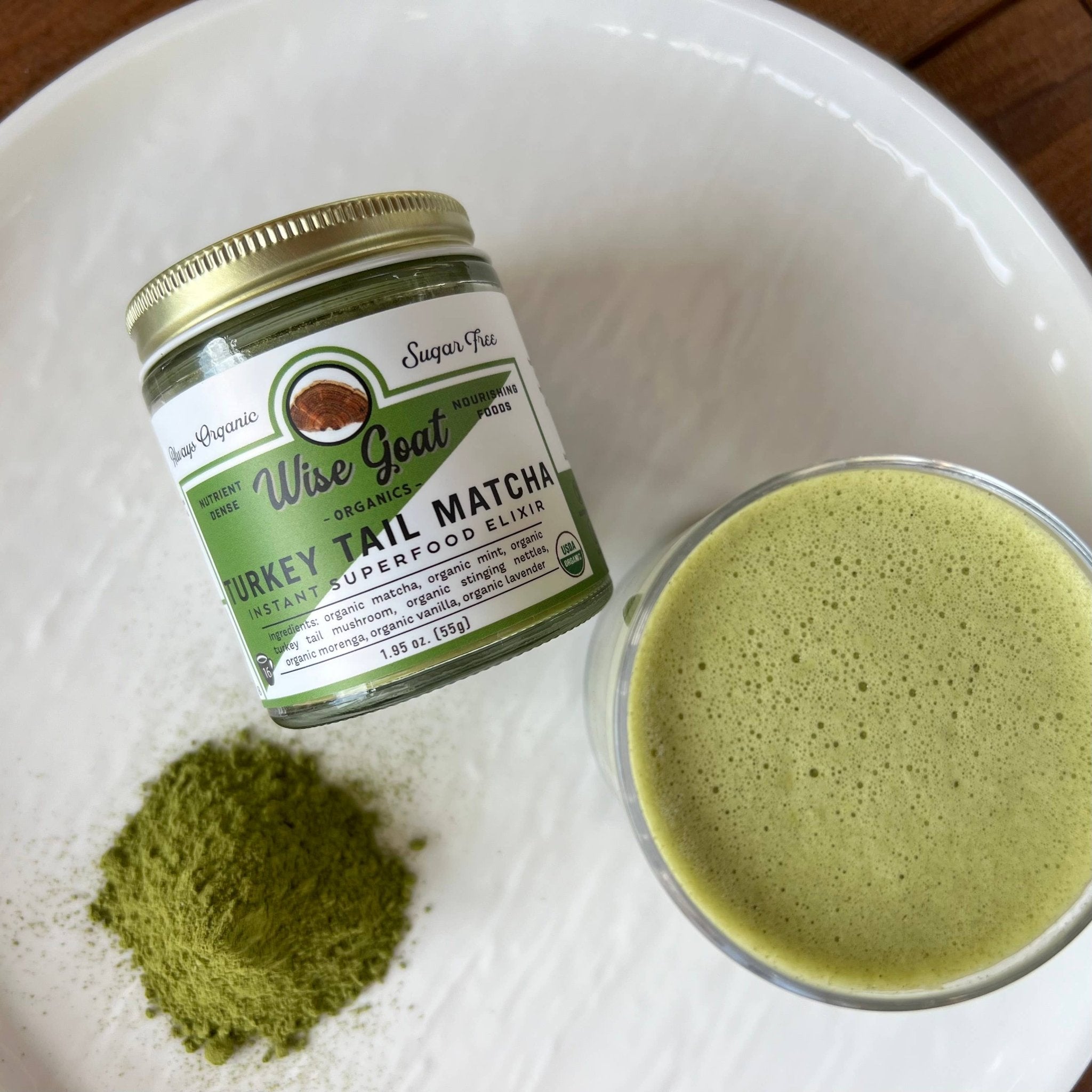 Matcha Superfood Powder — Mushrooms, Wild Greens & Mint - Dear John
