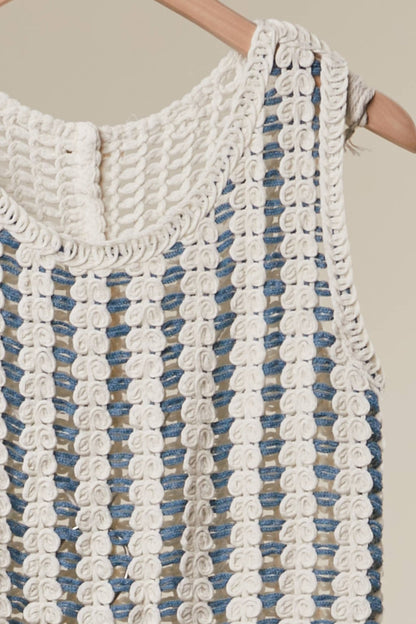 Mello. - Boho Crochet Stripe Two Piece Set - Dear John