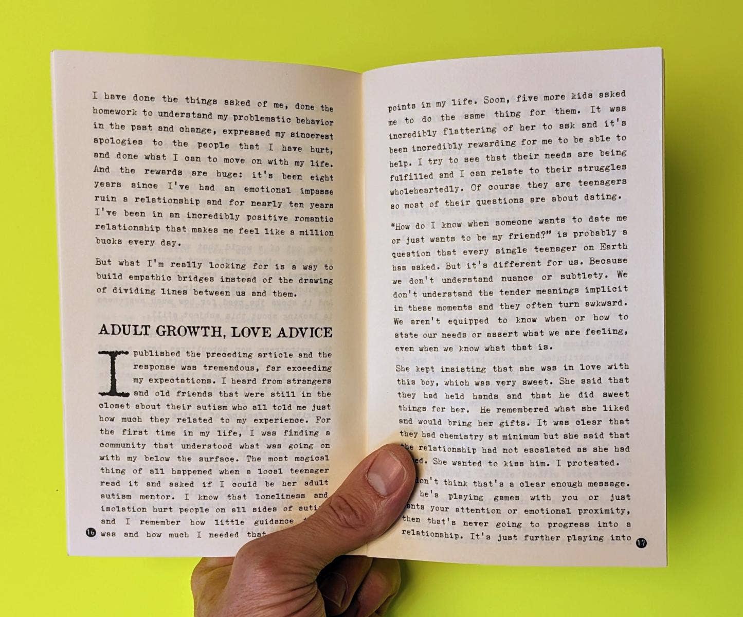 Microcosm Publishing & Distribution - Autism & The Re:Spectrum of Human Emotions (Zine) - Dear John