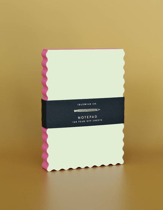 Mini Wave Shaped Notepad | Citron + Hot Coral Edge - Dear John