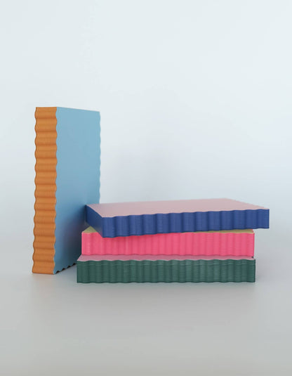 Mini Wave Shaped Notepad | Peach + Indigo Edge - Dear John