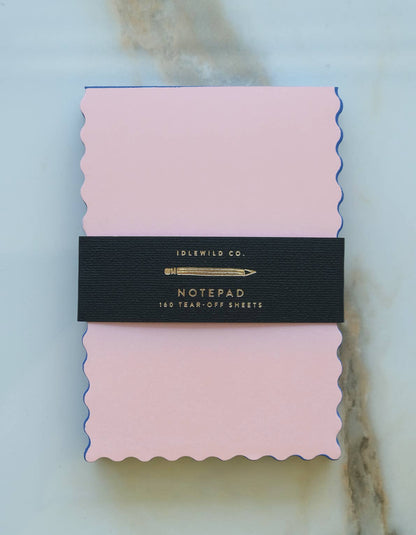 Mini Wave Shaped Notepad | Peach + Indigo Edge - Dear John