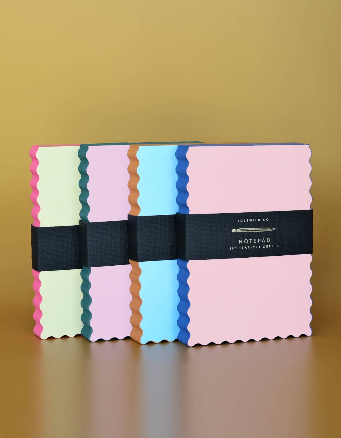 Mini Wave Shaped Notepad | Peach + Indigo Edge - Dear John