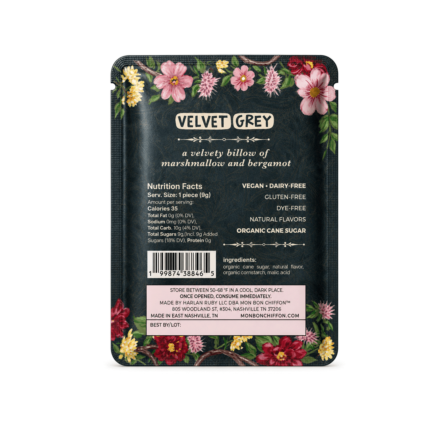 Mon Bon Chiffon - Velvet Grey - Bergamot Marshmallow Cotton Candy Puff - Dear John