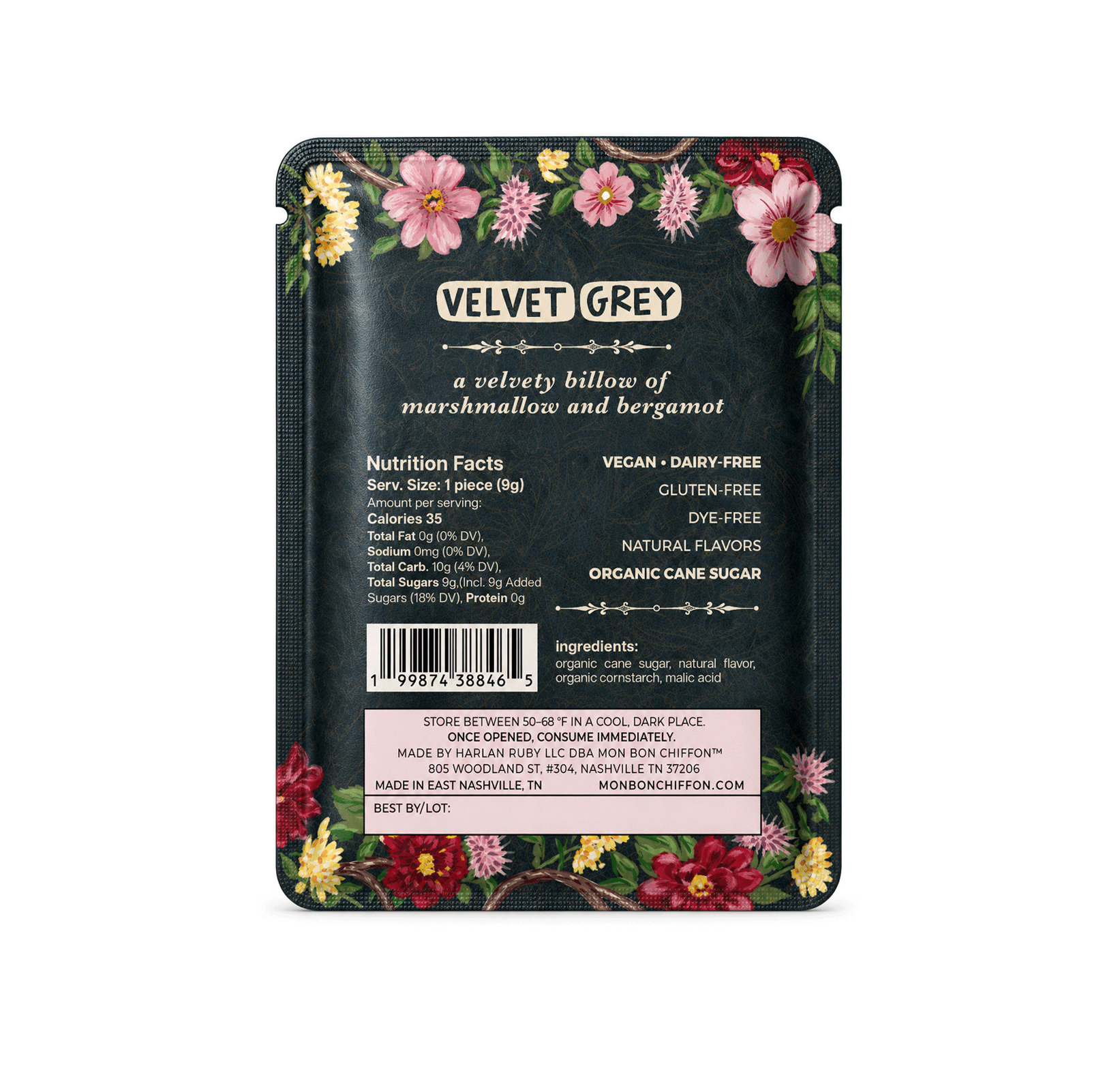 Mon Bon Chiffon - Velvet Grey - Bergamot Marshmallow Cotton Candy Puff - Dear John