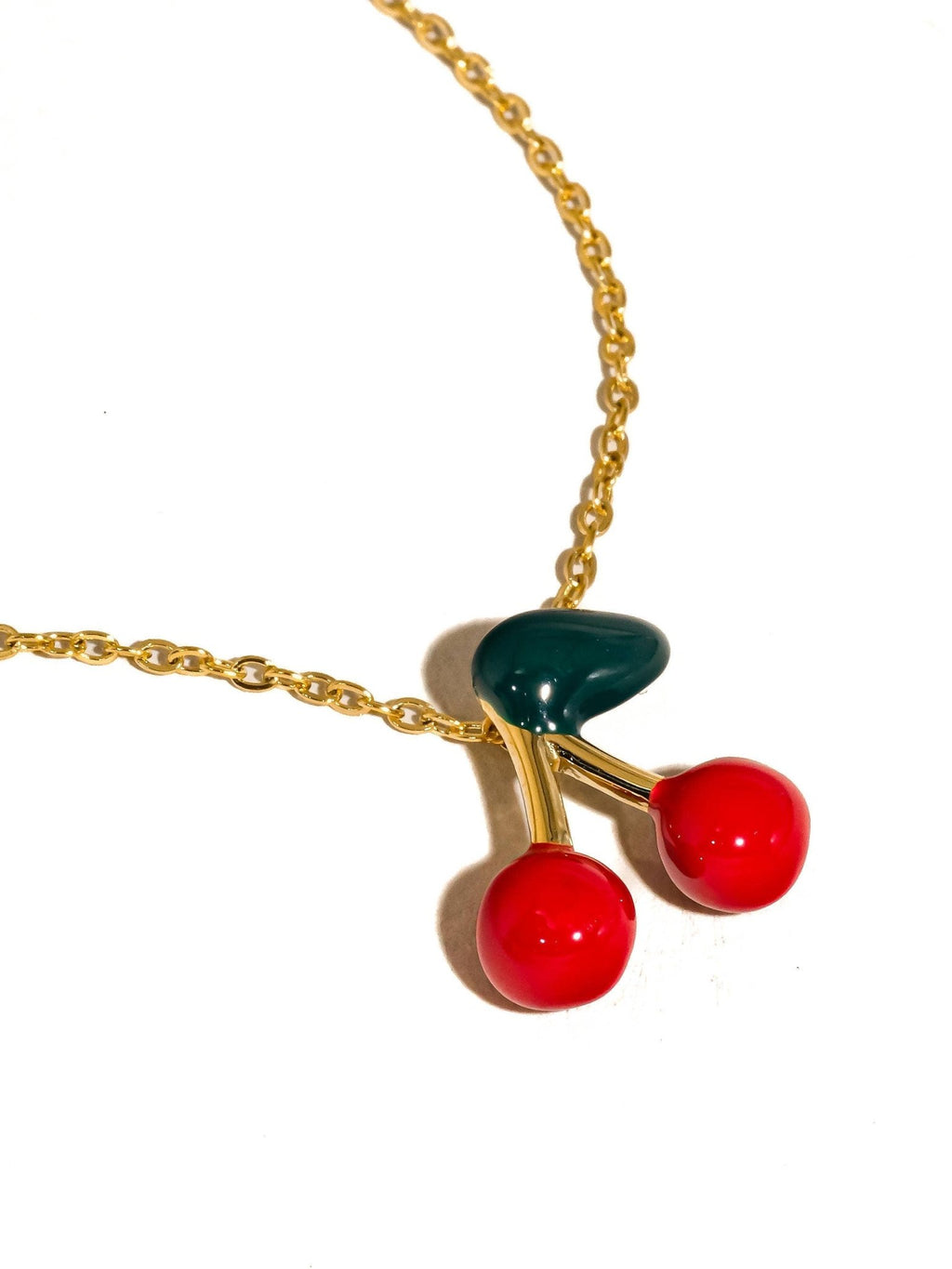Mûre 18K Gold Non - Tarnish Vintage Cherry Necklace - Dear John
