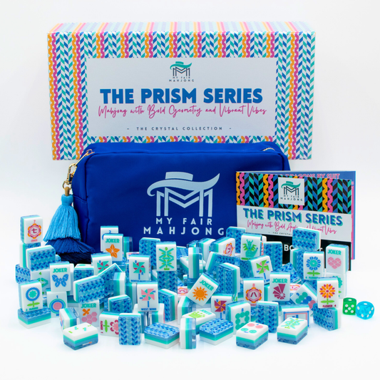 My Fair Mahjong - Crystal Prism Blue | Mahjong with Bold Angles and Vibrant Vibes | 1.25" x 0.9" x 0.7" - Dear John