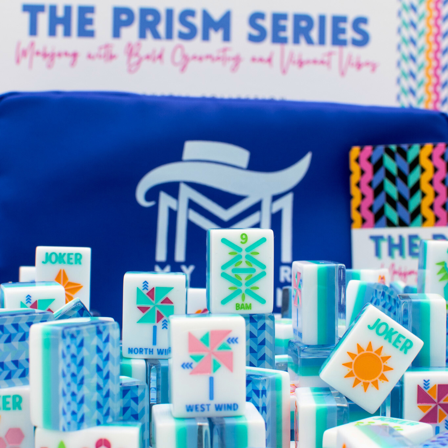 My Fair Mahjong - Crystal Prism Blue | Mahjong with Bold Angles and Vibrant Vibes | 1.25" x 0.9" x 0.7" - Dear John