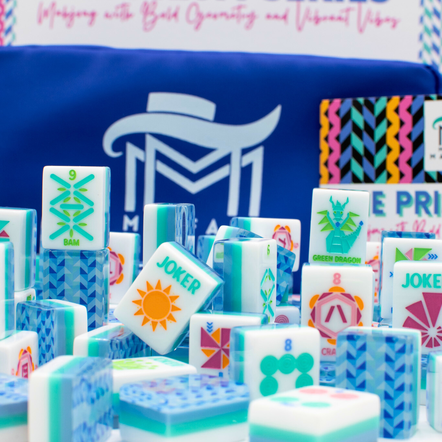 My Fair Mahjong - Crystal Prism Blue | Mahjong with Bold Angles and Vibrant Vibes | 1.25" x 0.9" x 0.7" - Dear John