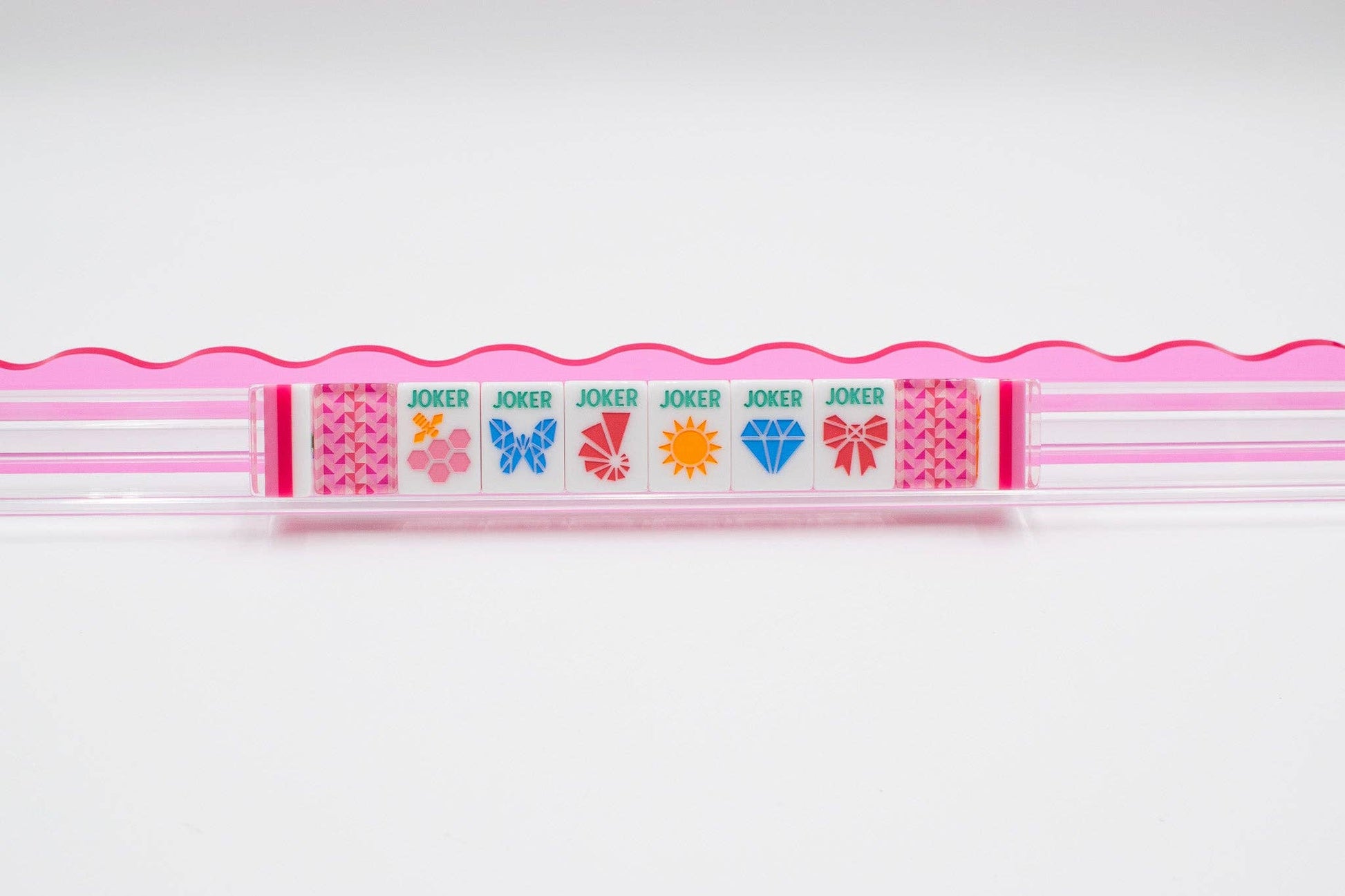 My Fair Mahjong - Crystal Prism Pink | Mahjong with Bold Angles and Vibrant Vibes | 1.25" x 0.9" x 0.7" - Dear John