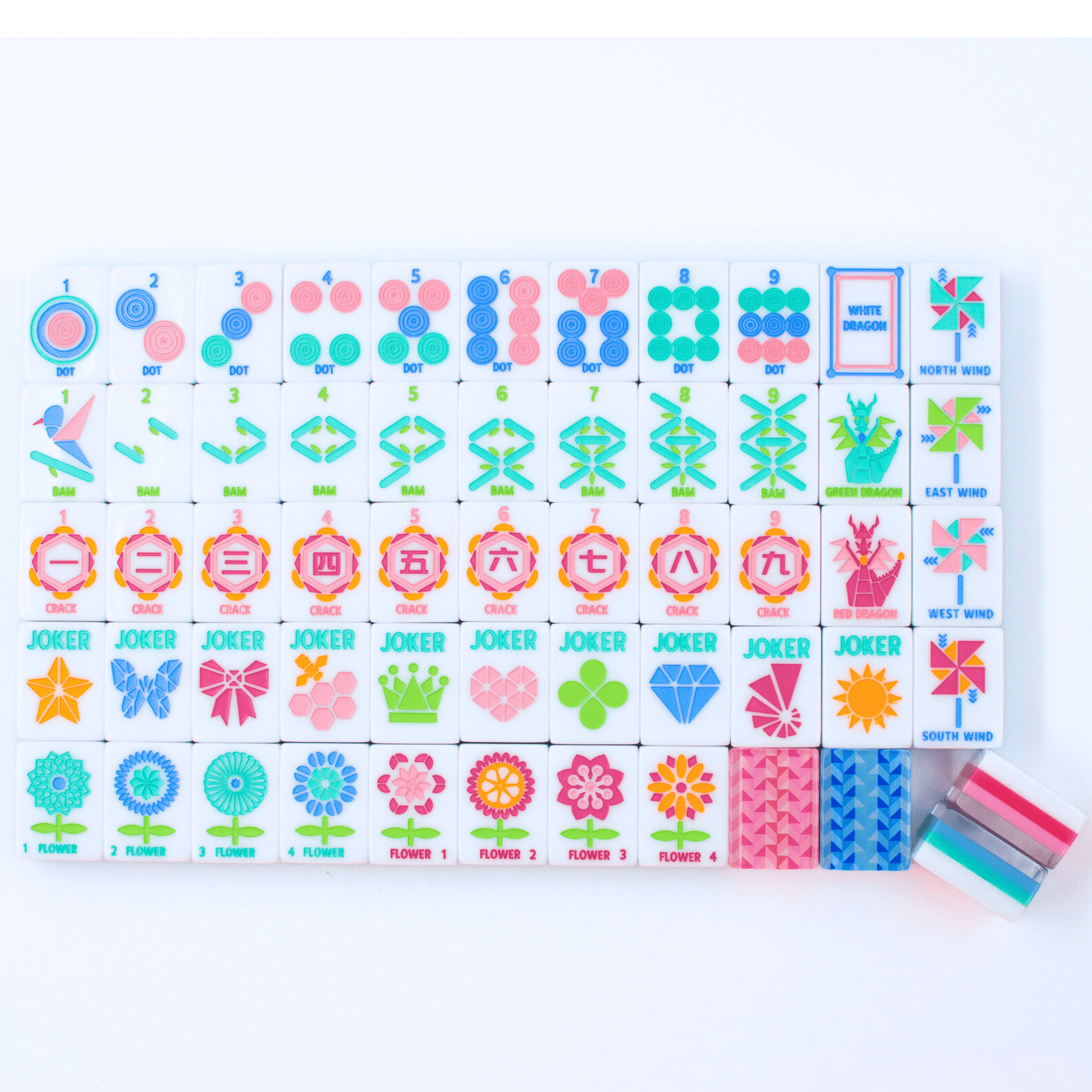 My Fair Mahjong - Crystal Prism Pink | Mahjong with Bold Angles and Vibrant Vibes | 1.25" x 0.9" x 0.7" - Dear John