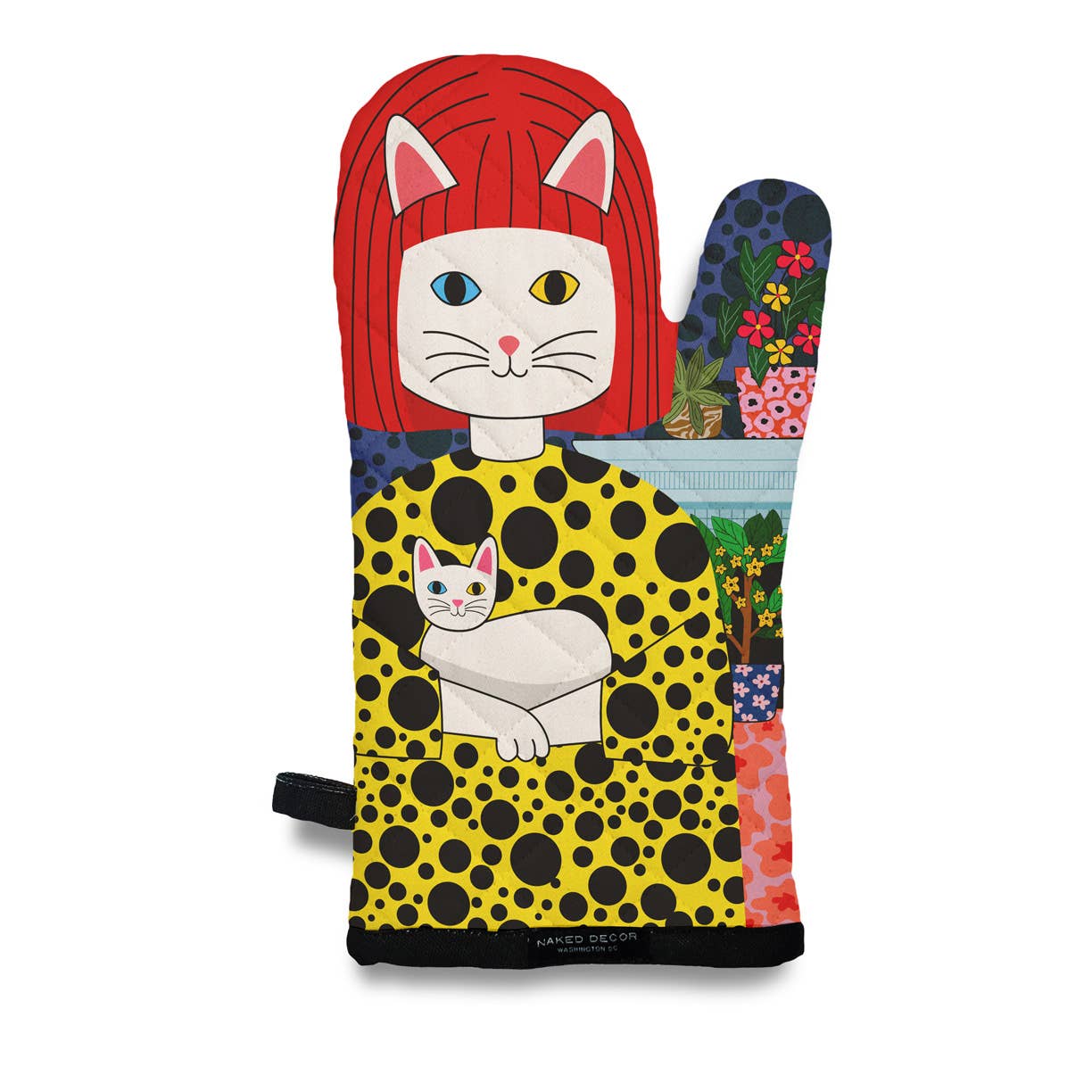 Naked Decor - Museum Collection- At Home with Yayoi Kusameow Oven Mitt - Dear John