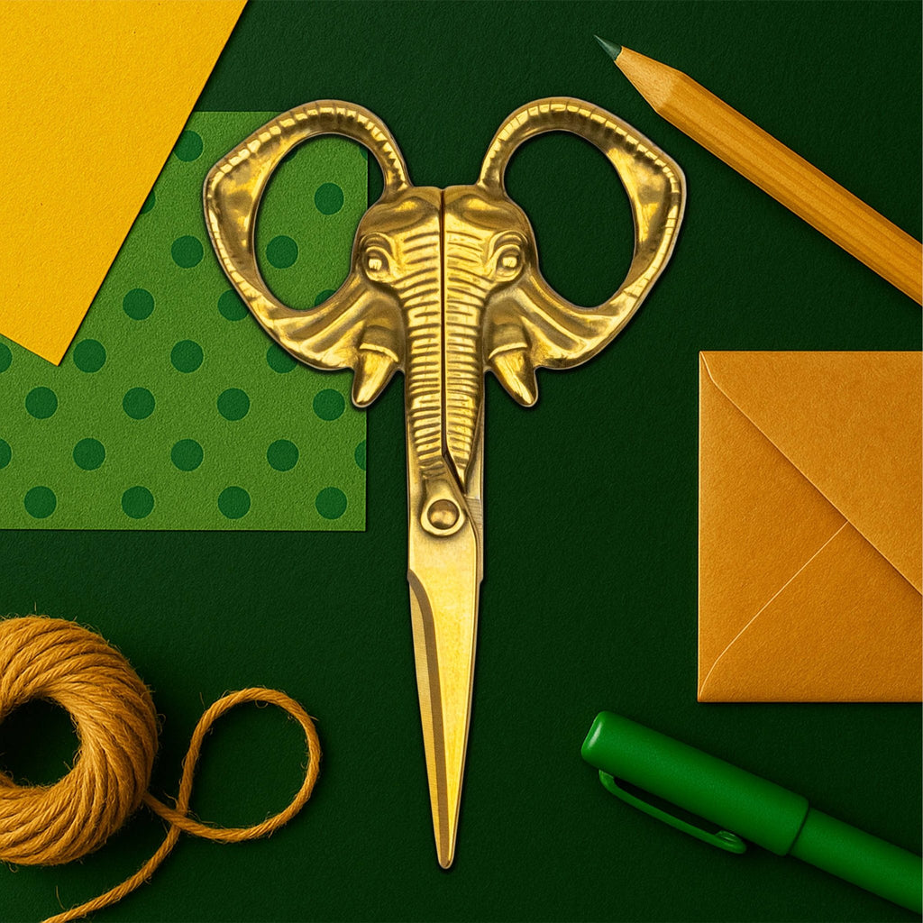 No Bull! Jumbo Elephant Scissors — Heavy - Duty Stainless Steel, Brass - Plated - Dear John